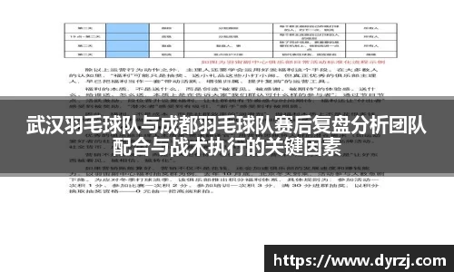 武汉羽毛球队与成都羽毛球队赛后复盘分析团队配合与战术执行的关键因素